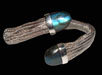 
WOVEN SILVER BRACELET WITH LABRADORITE