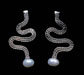WOVEN SILVER AND FRESH WATER PEARL EARRINGS